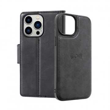 iPhone 16 Hanman 2 in 1 Detachable Flip Leather Wallet Case With Magnetic Ring