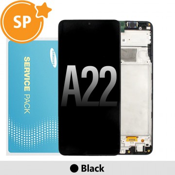 Samsung Galaxy A22 A225F OLED Screen Replacement with Frame Digitizer GH82-26047A (Service Pack)-Black