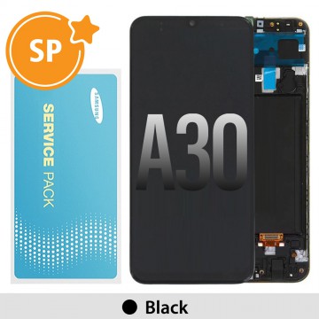 Samsung Galaxy A30 A305F OLED Screen Replacement with Frame Digitizer GH82-19202A/19725A (Service Pack)-Black