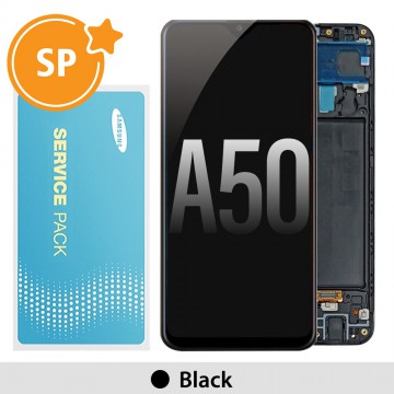 Samsung Galaxy A50 A505F OLED Screen Replacement with Frame Digitizer GH82-19204A/19714A/19289A/19713A/19711A (Service Pack)-Black