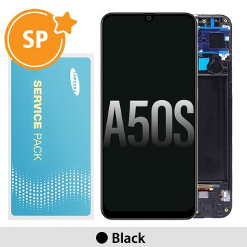 Samsung Galaxy A50s A507F OLED Screen Replacement with Frame Digitizer (Service Pack)-Black