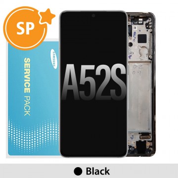 Samsung Galaxy A52s 5G A528B OLED Screen Replacement with Frame Digitizer GH82-26861A/GH82- 26863A (Service Pack)-Black