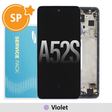 Samsung Galaxy A52s 5G A528B OLED Screen Replacement with Frame GH82- 26863C (Service Pack)-Violet