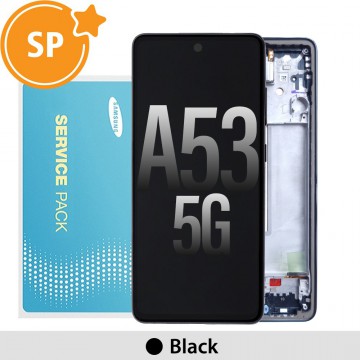 Samsung Galaxy A53 5G A536B OLED Screen Replacement with Frame Digitizer GH82-28024A/28025A (Service Pack)-Black