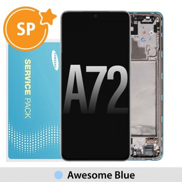 Samsung Galaxy A72 A725 / A726 OLED Screen Replacement with Frame GH82-25541B/25542B (Service Pack)-Awesome Blue