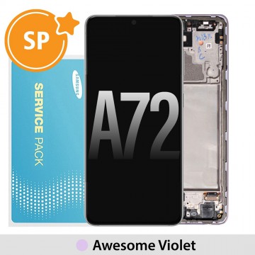 Samsung Galaxy A72 A725 / A726 OLED Screen Replacement with Frame Digitizer GH82-25541C/25542C (Service Pack)-Awesome Violet
