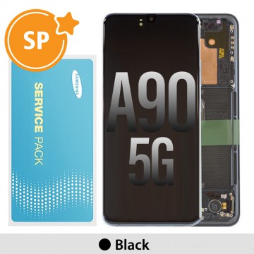 Samsung Galaxy A90 5G A908 OLED Screen Replacement with Frame GH82-21606A/GH82-21092A/21530A (Service Pack)-Black