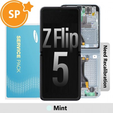 Samsung Galaxy Z Flip5 F731B Screen with Frame Digitizer GH82-31827D (Service Pack)-Mint (Blackout issue fix: https://youtu.be/CEnwc6FKJLk)