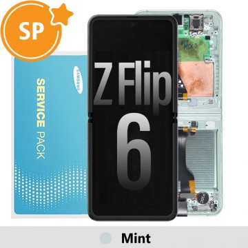 Samsung Galaxy Z Flip6 F741B Screen with Frame Digitizer GH82-35014D (Service Pack)-Mint (Blackout issue fix: https://youtu.be/CEnwc6FKJLk)
