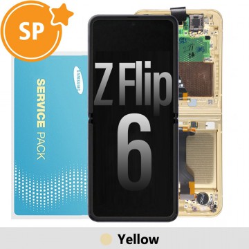 Samsung Galaxy Z Flip6 F741B OLED Screen Replacement with Frame GH82-35014B (Service Pack)-Yellow