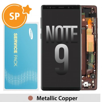 Samsung Galaxy Note 9 N960F OLED Screen Replacement with Frame Digitizer GH97-22269D/22270D (Service Pack)-Metallic Copper