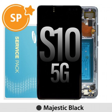 Samsung Galaxy S10 5G G977B OLED Screen Replacement with Frame Digitizer with Frame  GH82-20442B (Service Pack)-Majestic Black