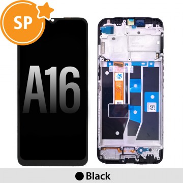 LCD Screen Replacement with Frame for OPPO A16 4908018 (Service Pack)-Black
