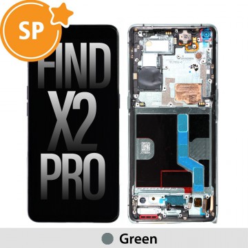 OLED Screen Replacement with Frame for OPPO Find X2 Pro 4905189 (Service Pack)-Green