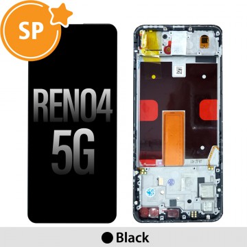 OLED Screen Replacement with Frame for OPPO Reno4 5G 4904705 (Service Pack)-Black