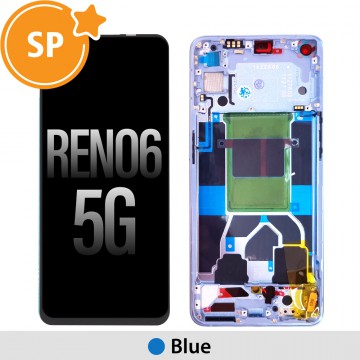 OLED Screen Replacement with Frame for OPPO Reno6 5G 4907750 (Service Pack)-Blue