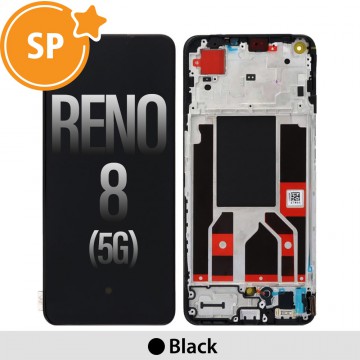 OLED Screen Replacement with Frame for OPPO Ren8 5G 4130256 (Service Pack)-Black