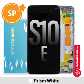 Samsung Galaxy S10E G970F OLED Screen Replacement with Frame GH82-18852B / 18836B (Service Pack)-Prism White