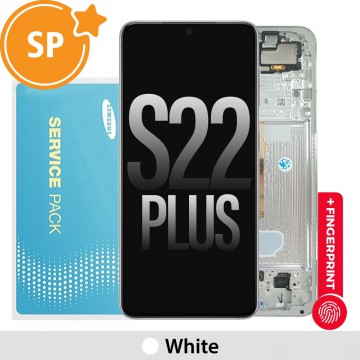 Samsung Galaxy S22 Plus 5G S906B OLED Screen Replacement with Frame GH82-27500B / 27501B (Service Pack)-White