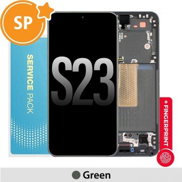 Samsung Galaxy S23 5G S911B OLED Screen Replacement Digitizer with Frame GH82-30480C (Service Pack)-Green