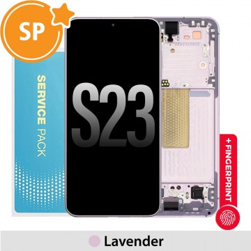 Samsung Galaxy S23 5G S911B OLED Screen Replacement Digitizer with Frame GH82-30480D (Service Pack)-Lavender