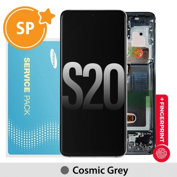 Samsung Galaxy S20 G980 OLED Screen Replacement with Frame GH82-22131A / GH82-22123A / GH82-31432A (Service Pack)-Cosmic Grey
