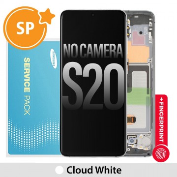 Samsung Galaxy S20 G980 OLED Screen Replacement with Frame GH82-22131B / GH82-22123B / GH82-31432B (Service Pack)-Cloud White