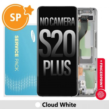 Samsung Galaxy S20 Plus 5G G986 OLED Screen Replacement with Frame GH82-22134B/GH82-31441B/GH82-31442B (Service Pack)-Cloud White