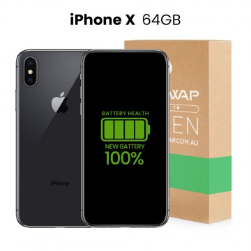 Apple Used Fully Functional iPhone X 64GB 100% New Battery - Grade C (Acceptable)
