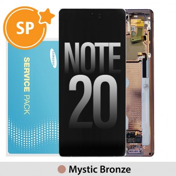 Samsung Galaxy Note 20 N980F OLED Screen Replacement with Frame Digitizer GH82-23495B (Service Pack)-Mystic Bronze