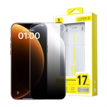 Baseus iPhone 17 Crystal Diamond Series Privacy Tempered Glass Dust-free Chamber II