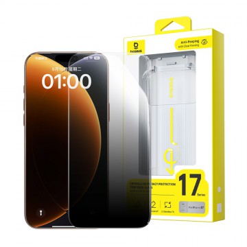 Baseus iPhone 17 Pro Max Crystal Diamond Series Privacy Tempered Glass Dust-free Chamber II