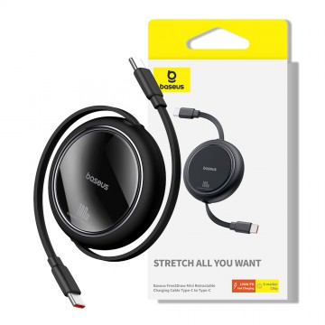 Baseus Free2Draw Mini Retractable Charging Cable Type-C to Type-C 100W 1m for iPhone 15 16 Series