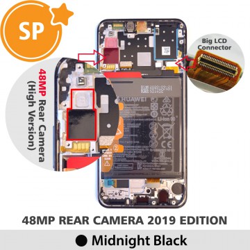Huawei P30 lite LCD Screen Digitizer (48MP Rear Camera 2019 Edition) 02352RPW (Service Pack)-Midnight Black
