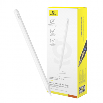 Baseus Smooth Writing 3 Wireless Charging Stylus Active Wireless Version-Moon White (With Active Pen Tip*1)
