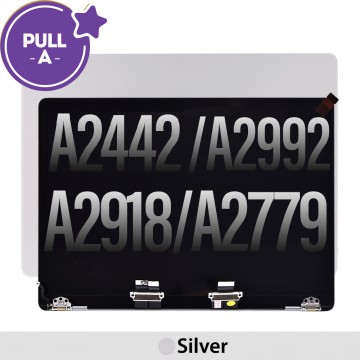 Complete LCD Display Assembly for MacBook Pro 14" A2442 (2021) / A2779 (2022) / A2918 (2023) / Pro 13" A2992 (2023) -Silver (PULL-A)