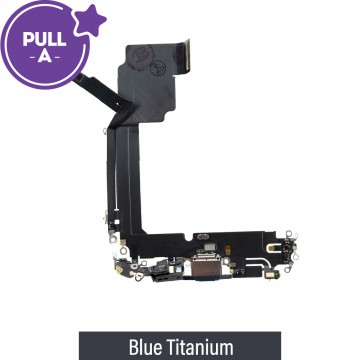 Charging Port for iPhone 15 Pro Max (PULL-A)-Blue Titanium