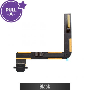 Charging Port with Flex Cable for Apple iPad 5 2017 / iPad 6 2018 / Air 1 (PULL-A)-Black