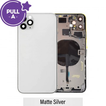 Rear Housing with Small Parts for iPhone 11 Pro Max (PULL-A)-Matte Silver