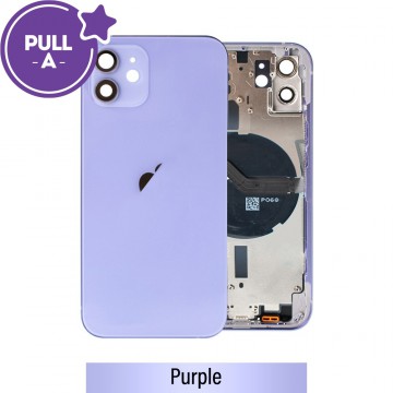 Rear Housing with Small Parts for iPhone 12 (PULL-A)-Purple