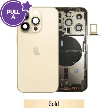 Rear Housing with Small Parts for iPhone 14 Pro (PULL-A)-Gold