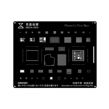 Qianli Mega-IDEA 2D Black Stencils (IC & CPU) Compatible for iPhone 11 / 11 Pro / 11 Pro Max