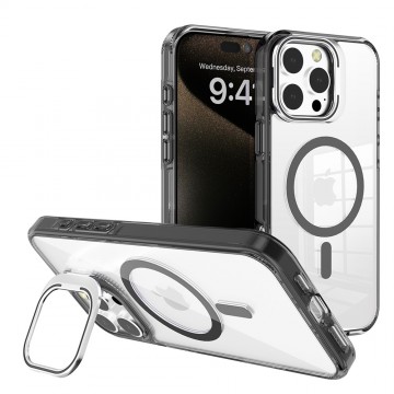iPhone 16 Pro REDEFINE Lens Flip Stand Transparent Case Cover With Magnetic Ring
