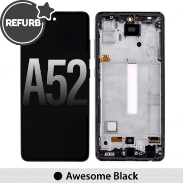 REFURB OLED Screen Replacement Digitizer with Frame for Samsung Galaxy A52 A525 / A52 5G A526 -Black