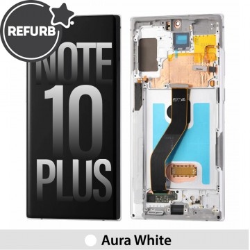 Samsung Galaxy Note 10 Plus REFURB OLED Screen Replacement Digitizer with Frame-Aura White