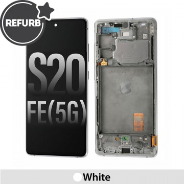 REFURB OLED Screen Replacement with Frame for Samsung Galaxy S20 FE 5G G780/G781-White