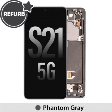 REFURB OLED Screen Replacement Digitizer With Frame For Samsung Galaxy S21 5G G991-Phantom Gray