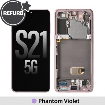 Samsung Galaxy S21 5G G991B REFURB OLED Screen Replacement Digitizer with Frame-Phantom Violet
