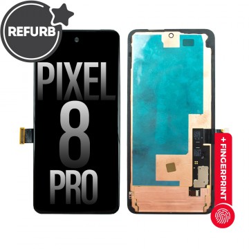 REFURB OLED Assembly Replacement with Bezel Frame and Fingerprint Sensor for Google Pixel 8 Pro-Black