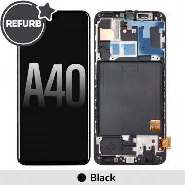 REFURB OLED Screen Replacement Digitizer with Frame for Samsung Galaxy A40 A405F-Black